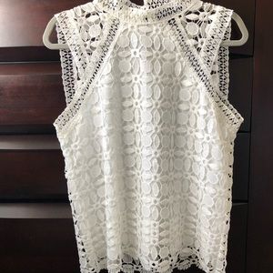 Laundry white lace top size M